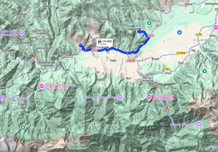Droga do Prullans - było trochę podjazdów
