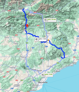 Droga z Olopte do Gualby