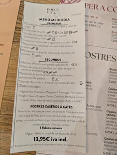 Menú Mediodía w Mataró