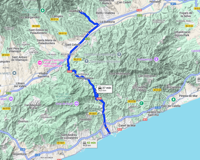 Dojazd do Arenys de Mar